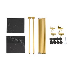 Gold Wedding Reception Display Stands with Adjustable Height and Marble Base