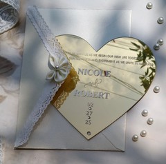 Personalized Gold Mirror Vintage Acrylic Invitations 2026 & Ivory Lace Envelopes
