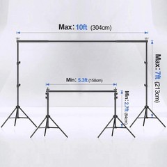 10x7ft Metal Backdrop Stand Kit Professional Balloon Arch Frame Party Decoration