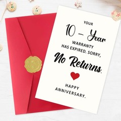 Funny 10 Year Anniversary Card,10th Wedding Anniversary Card Gifts for Him He…