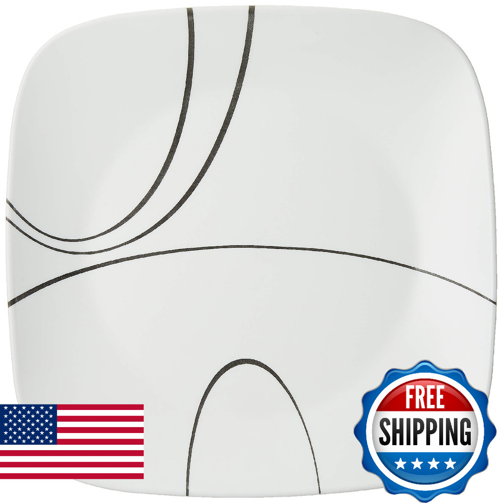 Corelle Square Simple Lines Dinner Plate Set 6 Pack 1107743