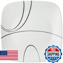Corelle Square Simple Lines Dinner Plate Set 6 Pack 1107743