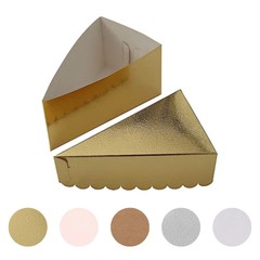 10 Triangle 5″ x 3″ Cake Slice Paper Boxes Scalloped Top Party Event Decorations