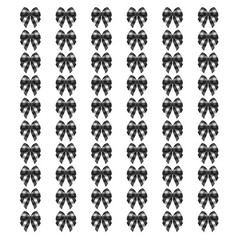 100Pcs Mini Gingham Ribbon Bow 1″ Checkered Fabric Ribbon Bows Black&White
