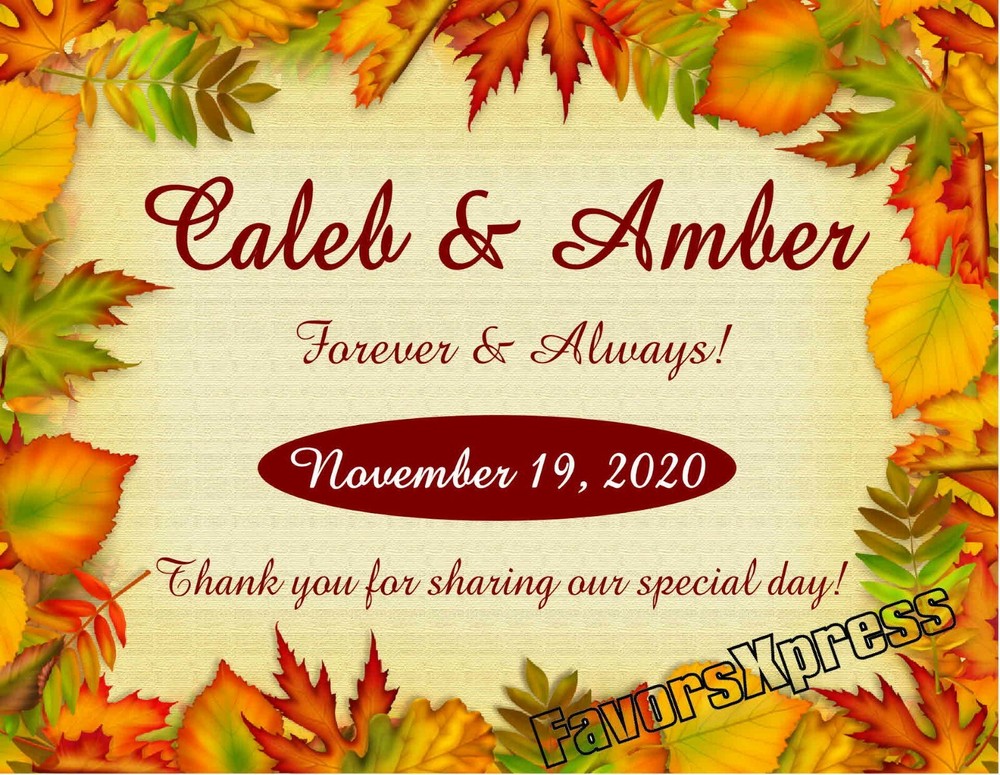 FALL LEAVES AUTUMN WEDDING FAVORS PERSONALIZED MAGNETS