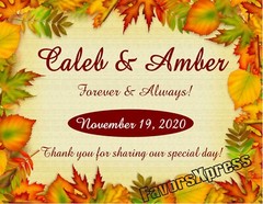 FALL LEAVES AUTUMN WEDDING FAVORS PERSONALIZED MAGNETS