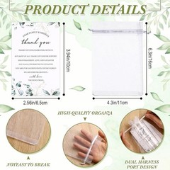 Wedding Wine Glasses Set W/ Thank You Cards & Gift Bags Parties Events New