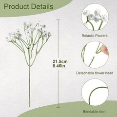 Artificial Babys Breath Flowers, 30PCS Realistic Touch White Gypsophila Bouqu…