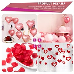 Valentines Day Balloons Kit, 101Pack Rose Gold Red Balloons with 200 Rose Pink