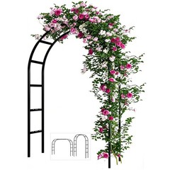 Adorox 7.8ft Garden Arch Trellis Black Metal Wedding Climbing Plants