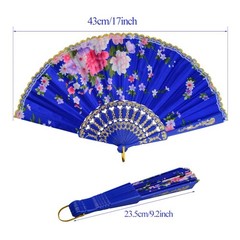 Miayon 10pcs Floral Folding Hand Fan Vintage Retro Silk Multicoloured