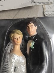 Wilton Our Day Wedding Couple Cake Topper 4.5 Inch Blonde Bride Retired 1997