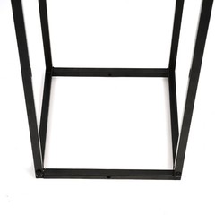 Black 9.8*9.8*29.5in Modern Rectangular Iron Flower Display Rack With Iron Plate