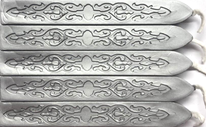 Traditional Silver Sealing Wax (with wick), 5 Sticks, Make Classic Wax Seals!