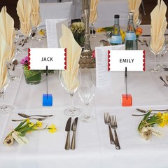 10pcs Table Number Holder Name Place Card Memo Clip Colorful
