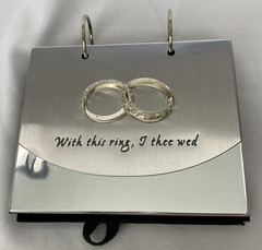 Malden Photo Album Silver Tone 4×6 Wedding Flip Display ~ With This Ring