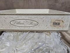 Lillian Rose Ring Bearer Pillow Vtg Layers of Lace Sequins Faux Pearls Ribbons