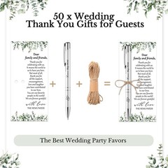 Humyoun 50 Sets Wedding Favors for Guests Includes 50 Black Ink Retractable