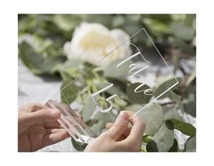 UNIQOOO 3″ Clear Acrylic Stand | Wedding Sign Holders, 20 Count 3″, Pack of 20