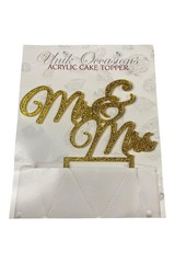 Gold Glitter ‘Mr And Mrs’ Cake Topper