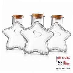 200ml Star-Shaped Glass Jar with Cork Lid Decorative Clear Glass Bottles Home