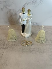 Vtg 1940s 1950s Wedding Cake Topper Lot