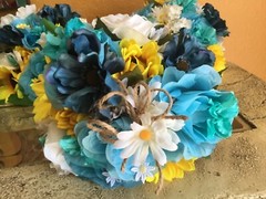 Sunflower wedding flowers package bridal bouquet decorations bouquets turquoise