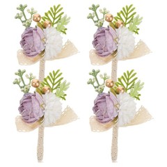 4 Pcs Pocket Boutonniere Bridesmaids Accessories Bridegroom Brooches