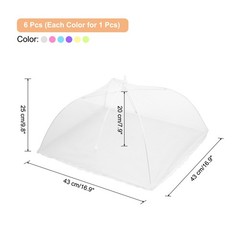 6 Pcs Large and Tall Food Covers 17″ Mesh Food Covers for Outdoors, Multicolor