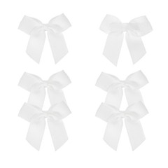 6Pcs Mini Grosgrain Ribbon Bow 2″ Self Adhesive Flower Bows White