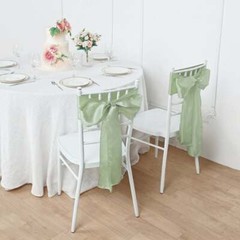 10 Sage Green Satin CHAIR SASHES Ties Bows Wedding Ceremony Reception