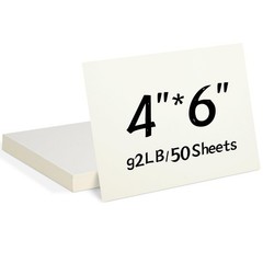 50 Sheets 4×6 Cream White Cardstock Paper, Thick 92lb/250gsm Cream White Blan…