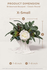 Artificial Bridesmaid Bouquets Set of 6 Eucalyptus Wedding Flower Bouquets White