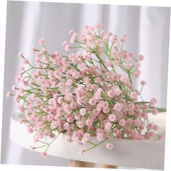 Pink Babys Breath Artificial Flowers 12Pcs Real Touch Faux Gypsophila Wedding