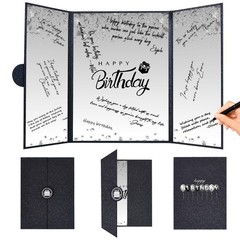 Black and White Birthday Decorations Women Men, Creative Birthday Guest Signa…