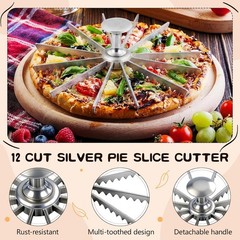 2 Pcs 12 Cut Pie and Cake Marker, Aluminum Alloy Guideline and Portion Divide…