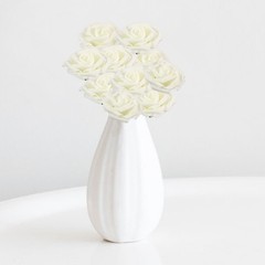 10-Pack Cream White Bridal Bouquet Flowers
