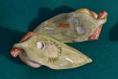 Six Japanese Hand Crafted Ceramic Fruit Place Card Holders