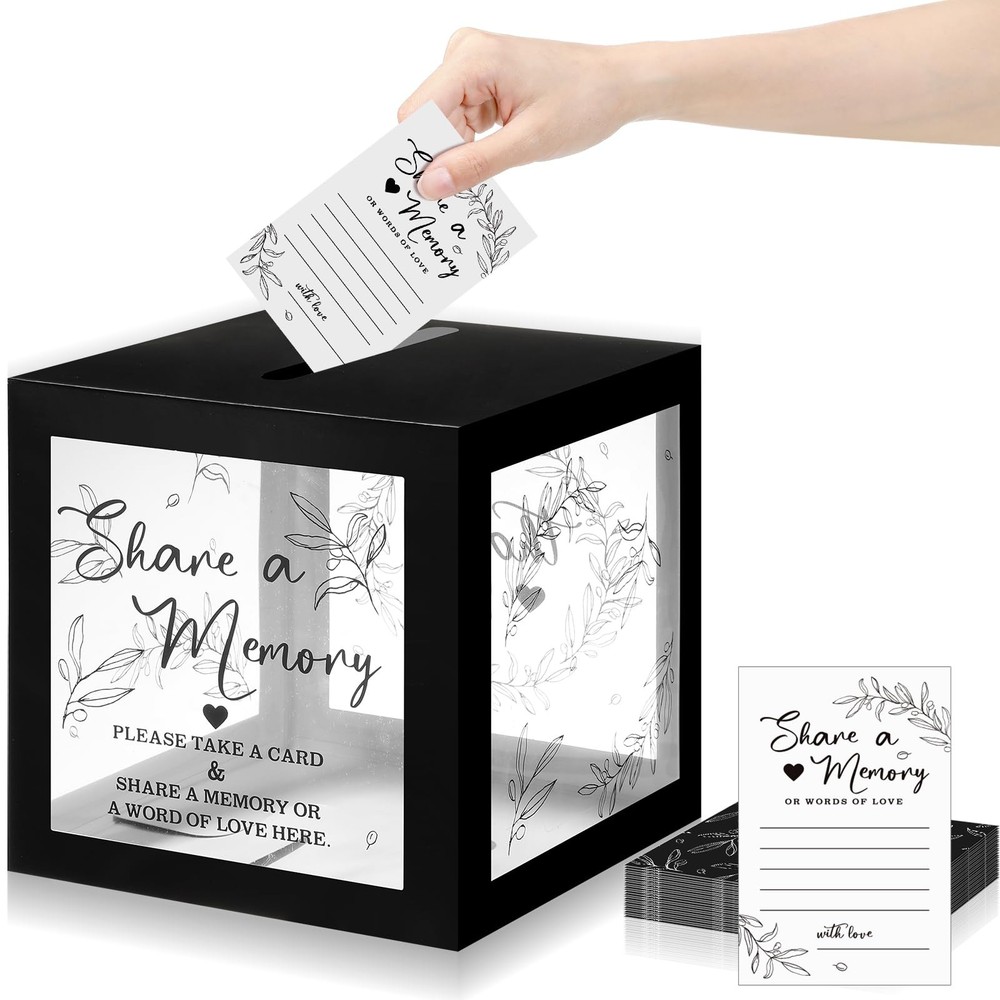 Pajean 50 Pcs Greenery Share a Memory Cards for Collections 10 x 15 cm, Black