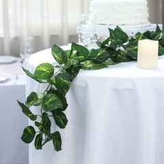 8 ft 3D Green Artificial Pothos Greenery CHAIN GARLAND Wedding Home Decorations