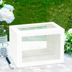White Gift Cards Box Holder with Clear Window for Wedding Receptions Party