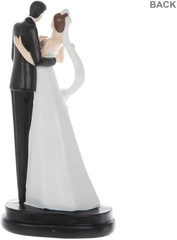 Dancing Wedding Couple Figurine Cake Topper Elegant S-Curve Gown with Rhinestone