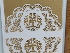 90+ Laser Cut Wedding Invitations Kit Envelopes White Pearlescent Brown Doves