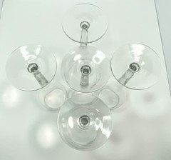 1970’s Champagne Stem Flute Toasting Glasses Vintage Set of 5 light in weight