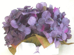 Wedding Bride Bridesmaid Bouquet Silk Dark Hydrangea Off White Roses NEW ON SALE