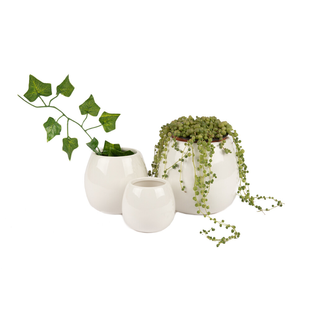 West Coast Paracord Planter Vase Set – 3 Pc White, Wedding Table Décor Reception