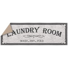 Laundry Room Rug NonSlip Runner Mat StainResistant Gray 20×59 Inch