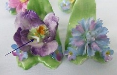 16 Coalport Bone China Floral Place Card Holders ~ Mixed Condition Flower Petals