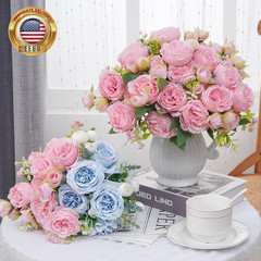 2 Packs Peonies Artificial Flowers, Light Pink Artificial Peonies, Silk Peonies
