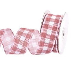 Plaid Check Ribbon, 1.5 Inch x 10 Yards Gingham Ribbon, Bright Red